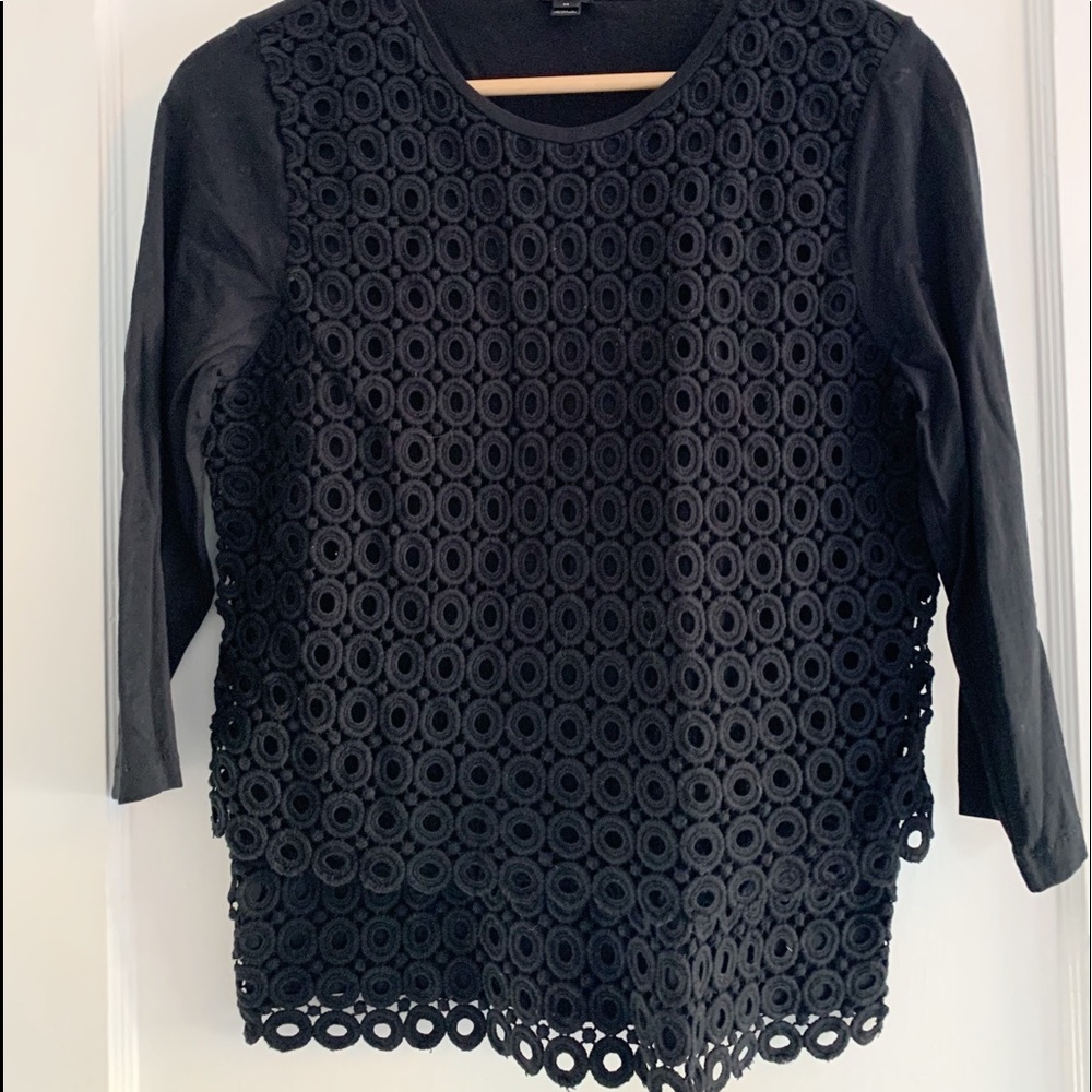 J Crew crochet front tee